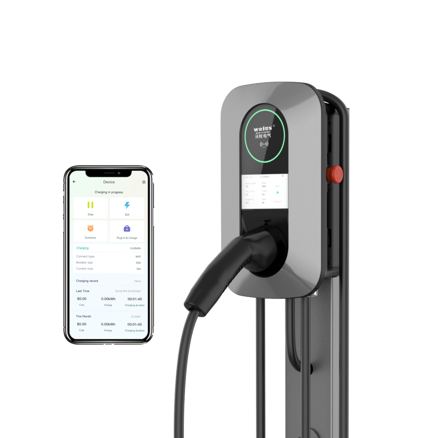 22kW AC Home Charging Pile Ev  - Wallbox Ev ulasan dan harga