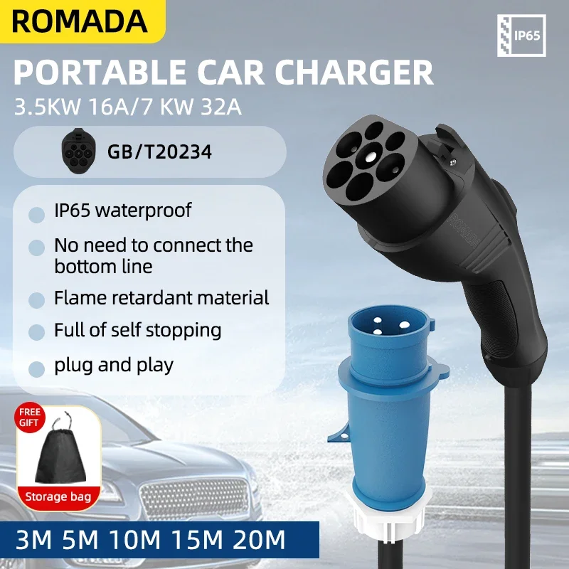 7KW 32A Electric Vehicle EV Po - Ev Charger Adapter ulasan dan harga