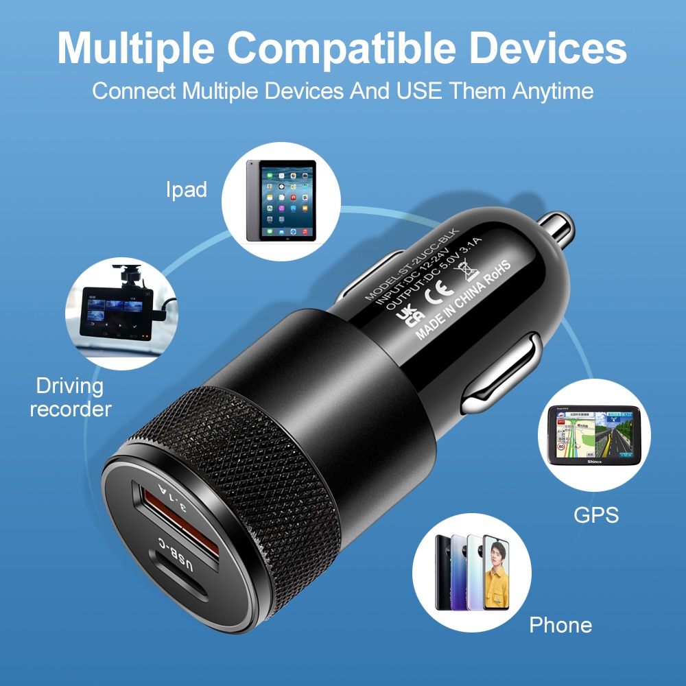 66W USB Car Charger Type C Fas - Fast Ev Charger ulasan dan harga